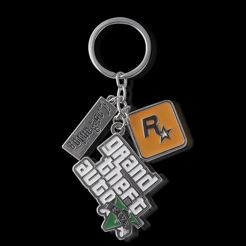 Game PS4 GTA5 Keychain GTA V Grand Theft Auto 5 Star Muti Pendant Keyring For Men Fashion Key Holder Jewelry