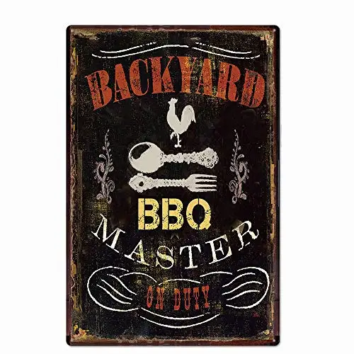 Barbecue Master Dad's BBQ Zone Fast Food Retro Metal Tin Signs Pub Kitchen Home Grill Vintage Wall Decor