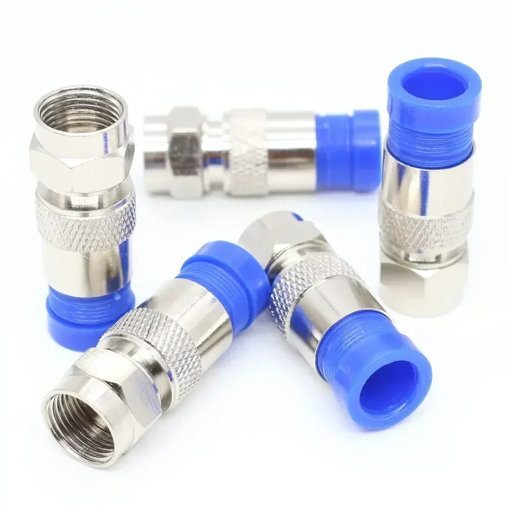 20Pcs Universal RG6 Compression Connector Waterproof Connection F Compression Connectors for Coaxial Cable