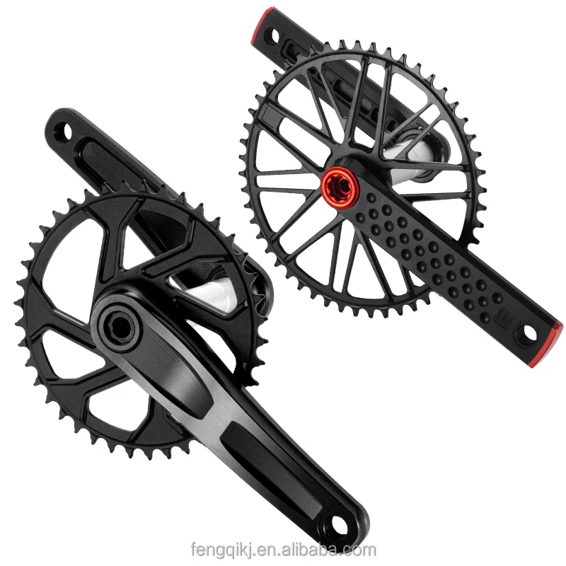 Bike parts CNC machining mountain road bike personality black and red Bicycle parts for bicycle crankset with mountainbike parts