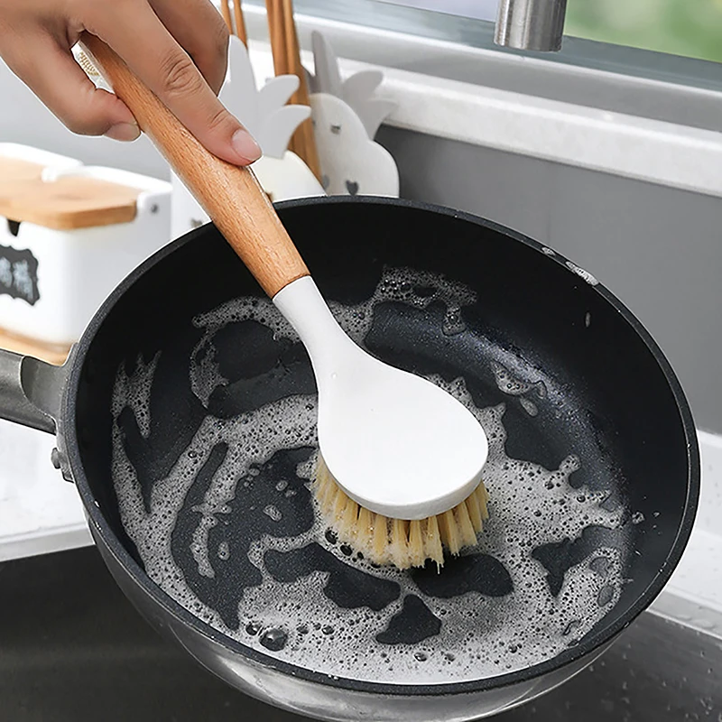 1PCS Pot Brush Dish Washing Brush Long Handle Cleaning Brush Multifunctional Kitchen Pots And Pans Brush Stain Removal Tool