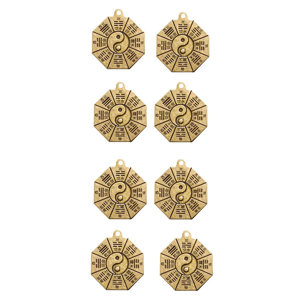 

Bagua Copper Pendant Retro Keychain Charms Keyring Ornaments Jewelry Making Decorations DIY Crafts Exquisite Details