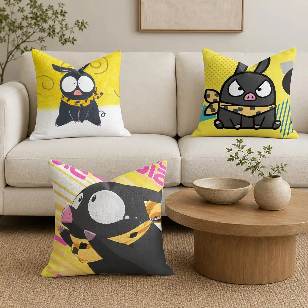 Japanese Anime R-Ranma 12 P Chan Cushion Cover Organic Linen Square Pillow Case Durable Non-Allergenic And Kind To Skin