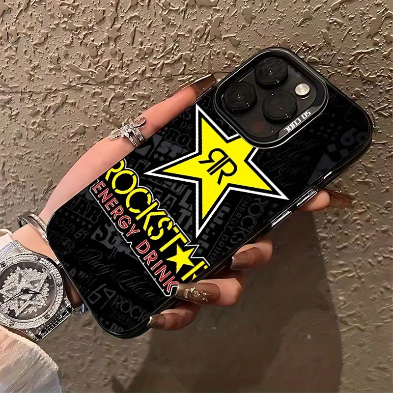 Rock star energy drink phone case suitable for iPhone 17 16 15 14 13 12 11 Pro/Max/Plus anti drop and shockproof back cover