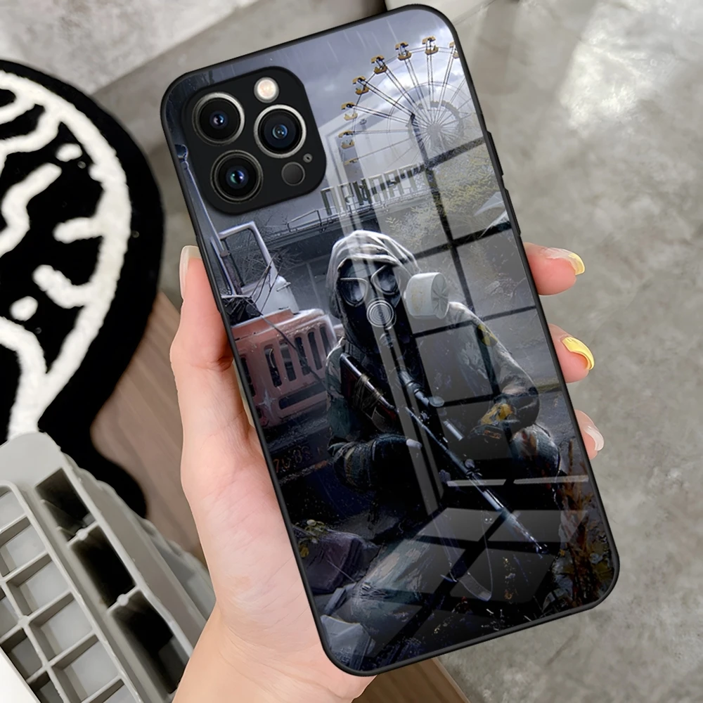 Stalker 2 Heart Of Chornobyl Phone Case For IPhone 16 15 Pro 14 13 12 11 Mini X XS XR Max 6 8 Plus SE 2020 Glass Design Cove