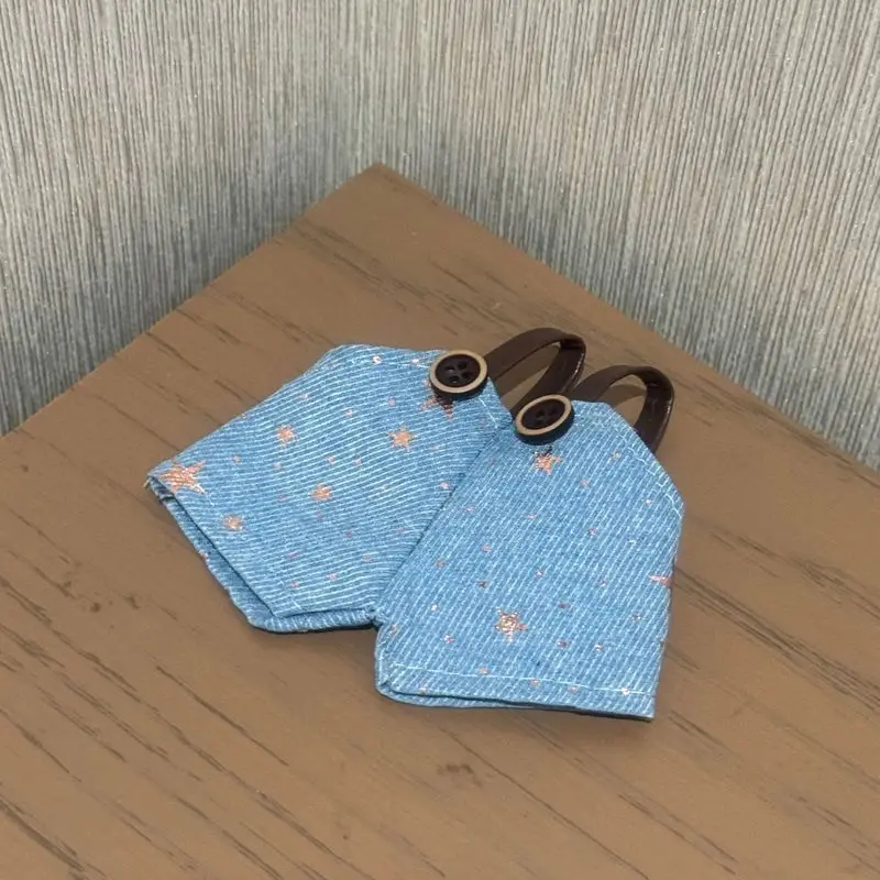 جينز الخماسي المتلألئ مع الحمالات عصرية ومناسبة لدمى لابوبو لتغيير الملابس وتطابق مع ملابس الدمى