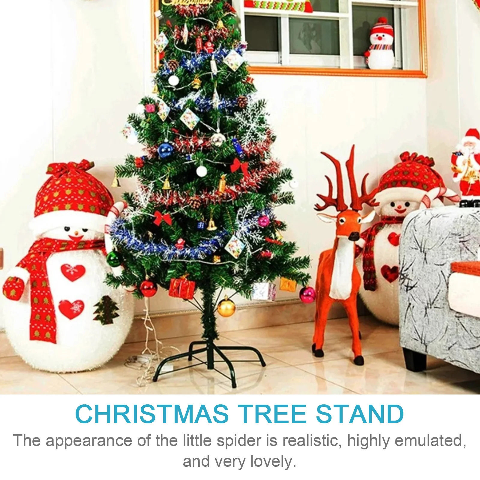 

1Pcs Metal Christmas Tree Holder Green Iron Stable Artificial Xmas Tree Rack for Holiday Decor Christmas Supplies