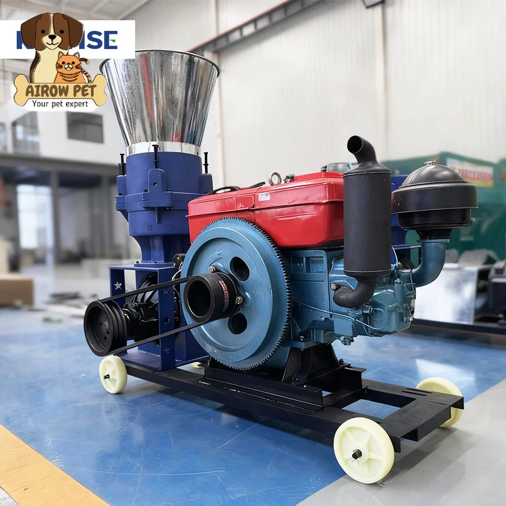 AIROW CE Certified Diesel Engine Feed Pellet Machine for Cattle Sheep and Goat Feed Production With Reliable Performance