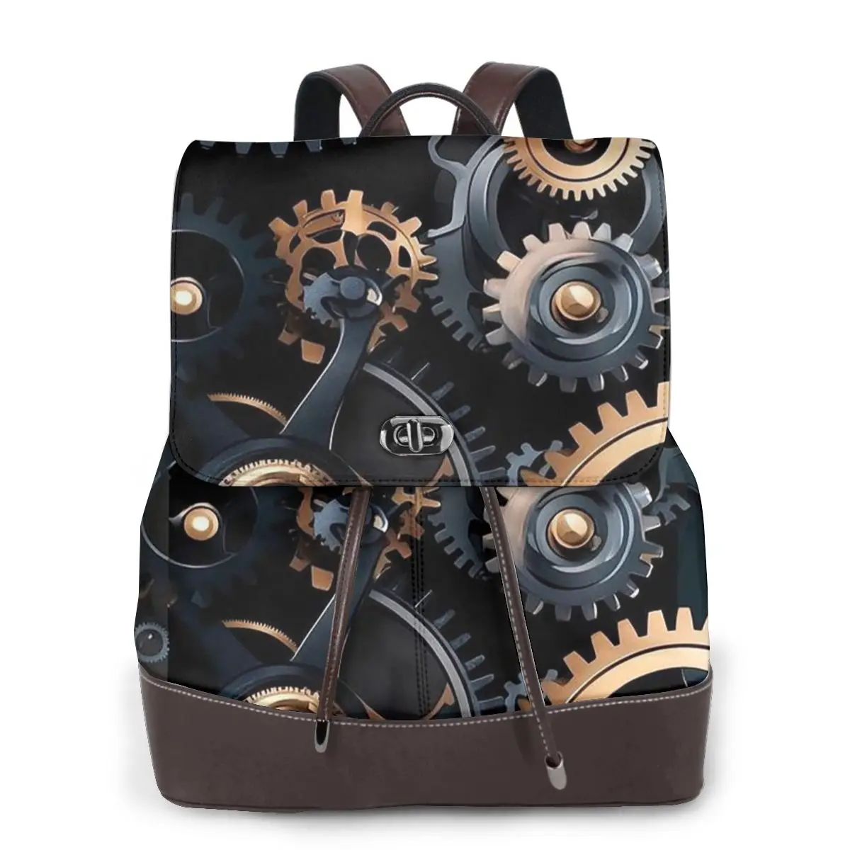 Mechanical Machine Gears Steampunk Style Bookbag School Student Bags Hiking Travel Daypack for Women Fashion Derma Backpack