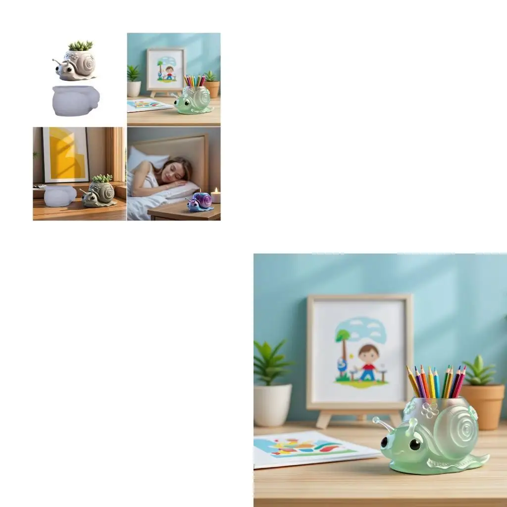 

R3MC Flexible Silicone Planter Mold For Snail Crafts Containers Making