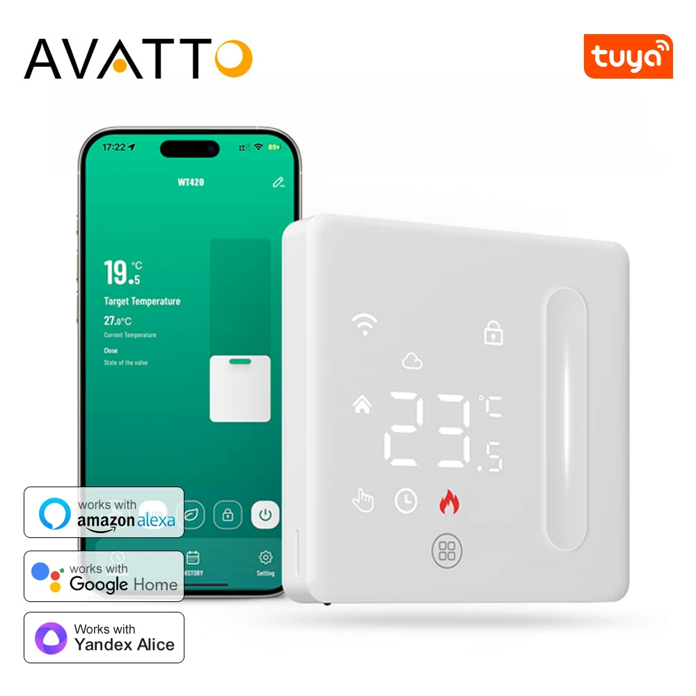 

AVATTO Tuya WiFi Smart Thermostat Electric Floor Heating Water Gas Boiler Temperature Control Works With Alexa Google Home