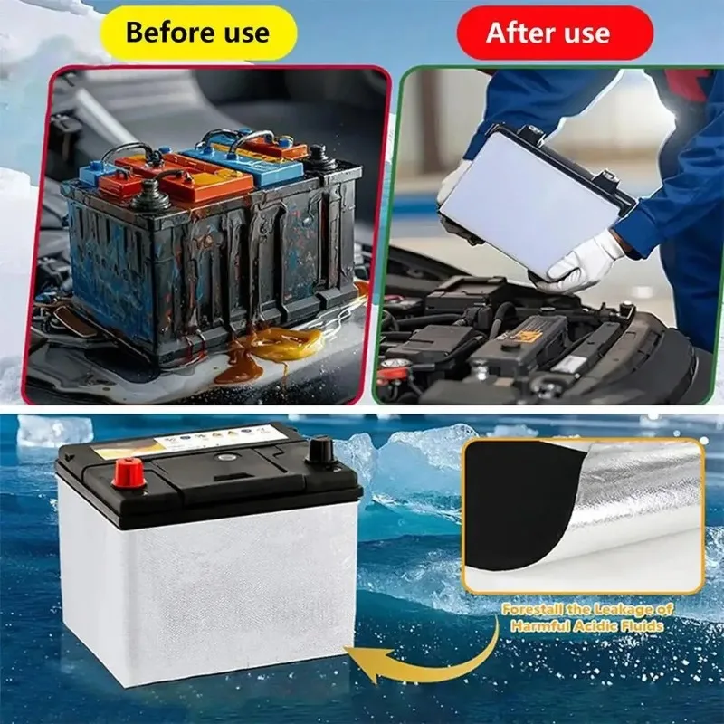 3MM Auto Battery Thermal Insulation Cover,Heat Reflective Aluminum Foil Fireproof Blanket,Engine Bay Heat Insulation Mat for Car