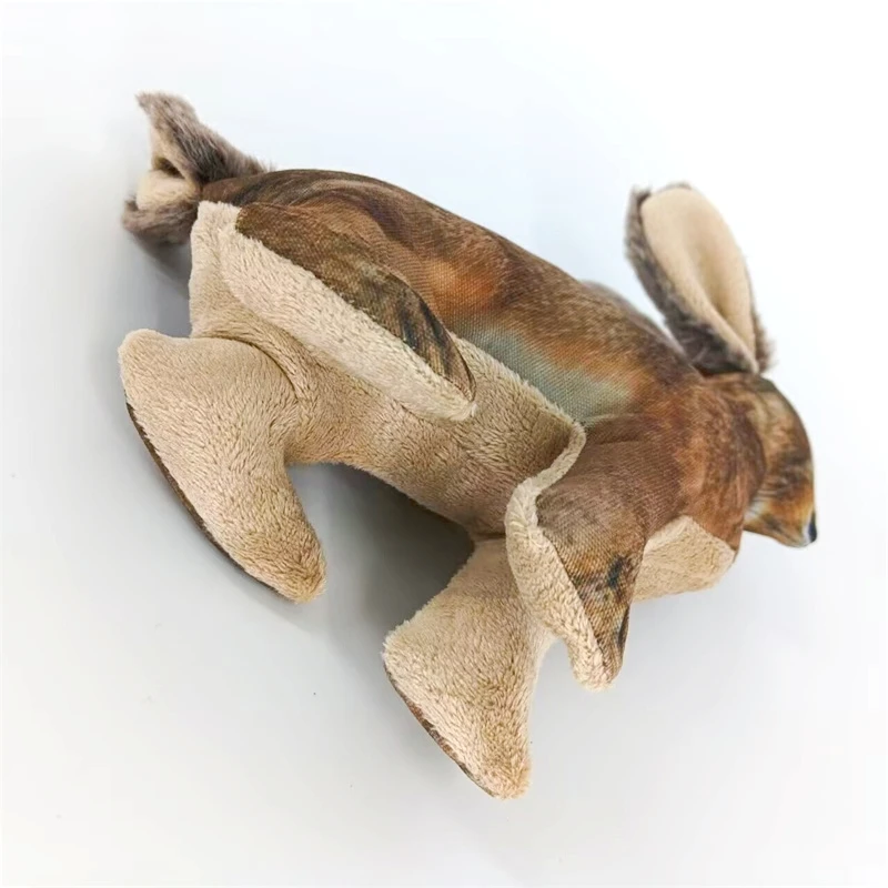 Simuliertes Kaninchen-Eichhörnchen-Plüschspielzeug, interaktives Quietschspielzeug für Hunde, weich, langlebig und unterhaltsam, Beißspielzeug, Welpentraining, gesundes Kauen – Detail 4