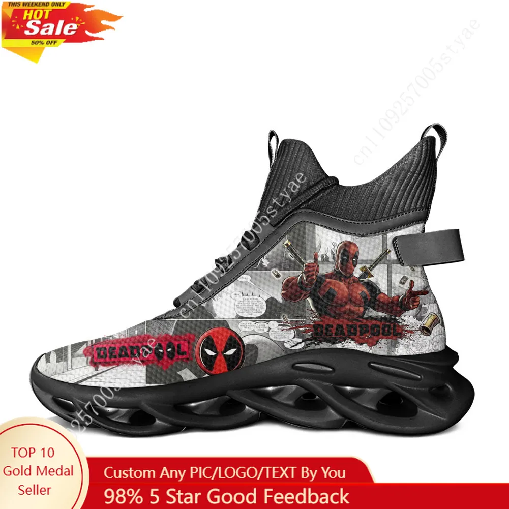 

Marvel Deadpool Wade Winston Wilson High Top Flats Sneakers Mens Womens Sports Custom Shoes Casual Running shoes