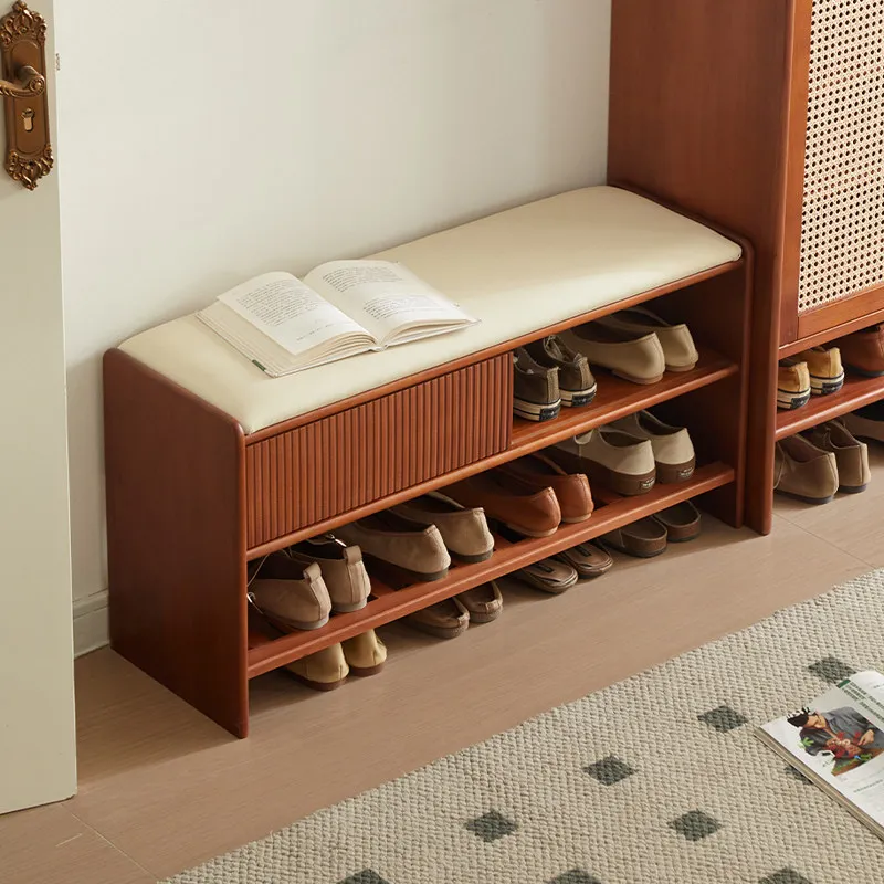Wood Pouf Ottomans Space Saving Entryway Unique Living Room Salon Step Stool Stackable Designer Tabouret Lounge Suite Furniture