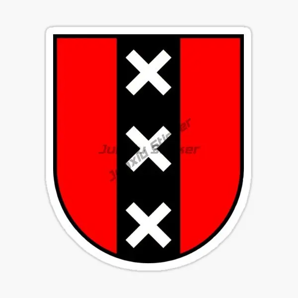 أمستردام العلم الوطني وشعار الفينيل ذاتية اللصق ملصق سيارة مقاوم للماء سيارة ملصق لاصق لامع ورائع اكسسوارات السيارات KK10cm