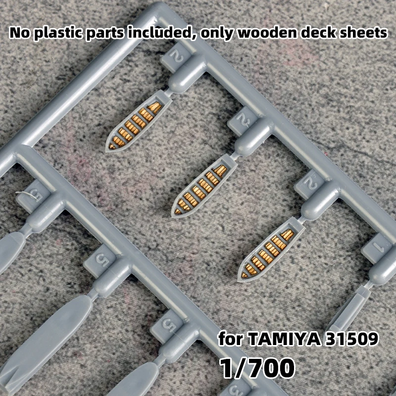 Modell-Upgrade-Teile, lasergeschnittene Holzdeckplatte mit Selbstklebefolie für Tamiya 31509 Military Tugger Set 1/700 – Detail 3