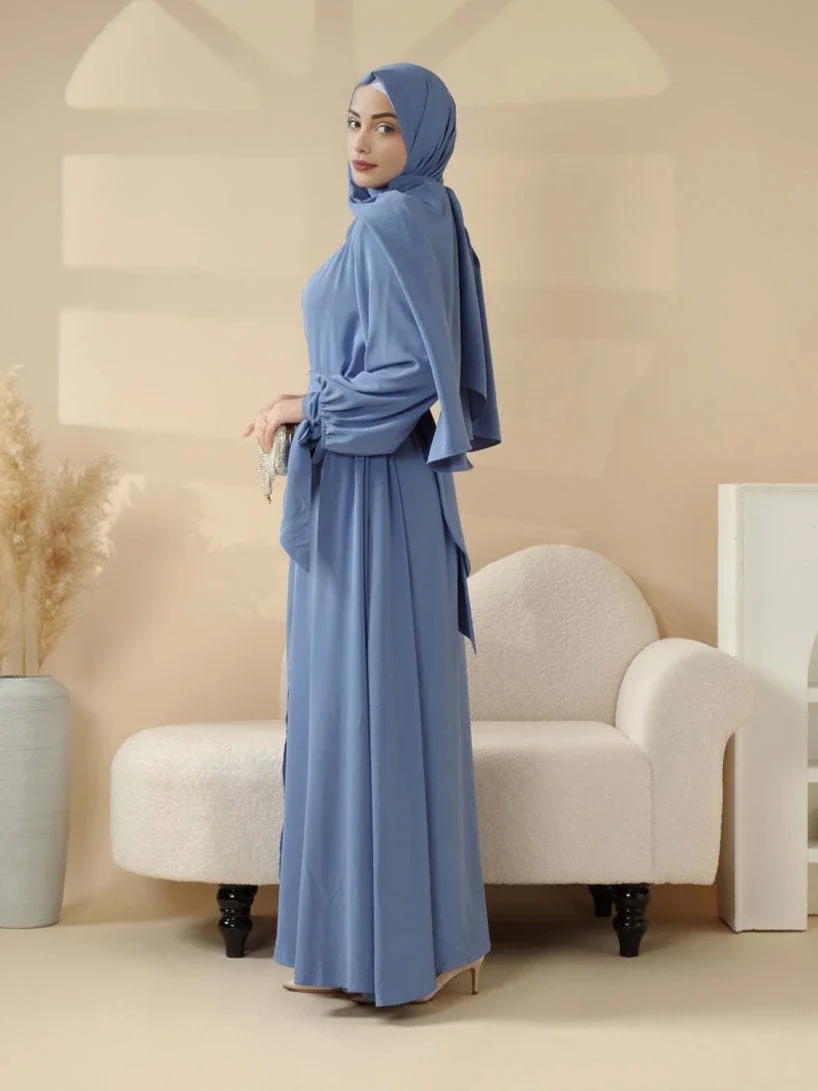 Eid Vrouwen Abaya Moslim Jurk Bandage Lace-up Vest Party Jalabiya Ramadan 2026 Vestidos Largos Arabische Lange Gewaad Marokko kaftan