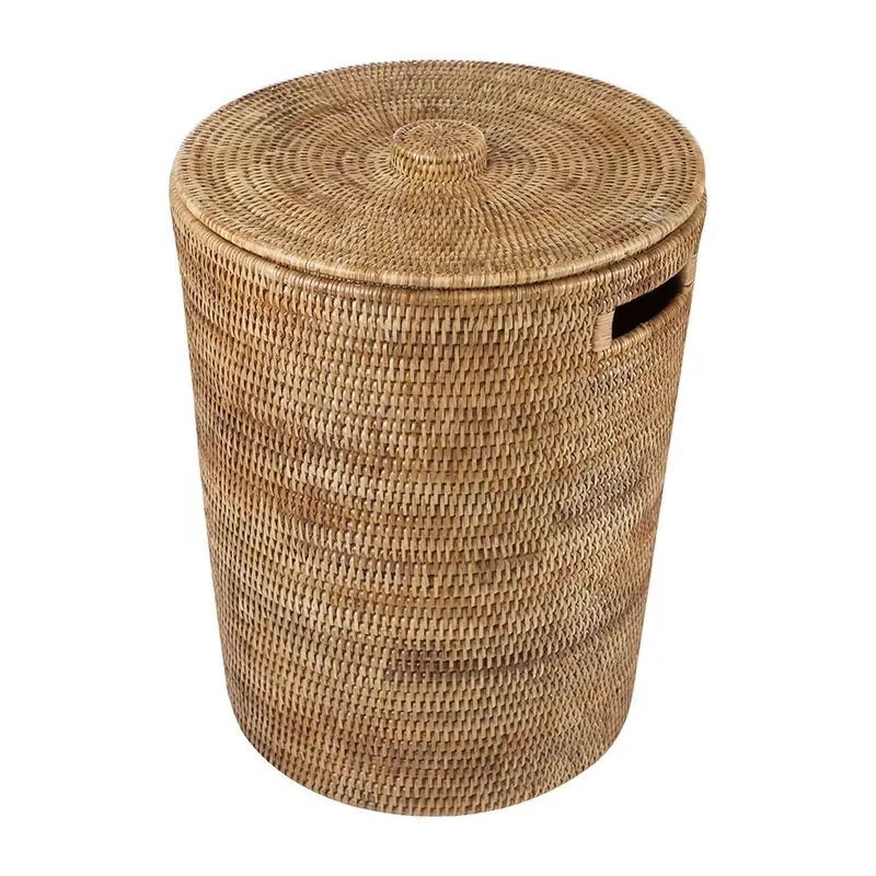 Natural Woven Rattan Storage Basket Handmade Decorative Organizer for Home Living Room Shelf Display Eco Friendly Craft Gift