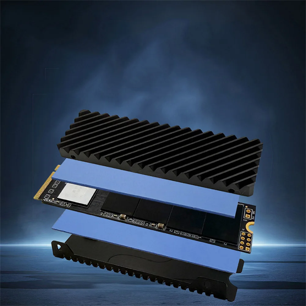 1set Alloy Cooling Fin M.2 SSD Cooling Housing Cover NVMe Protocol SSD Heat Sink 2280 Cooler Case PS-5 Heat Dissipation