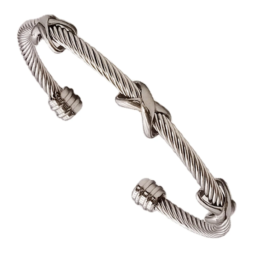 Fashion Jewelry Stainless Steel Material Bangles Steel Wire Bracelet With Welding 8-Shaped Accessories Four Colors Popular Gift