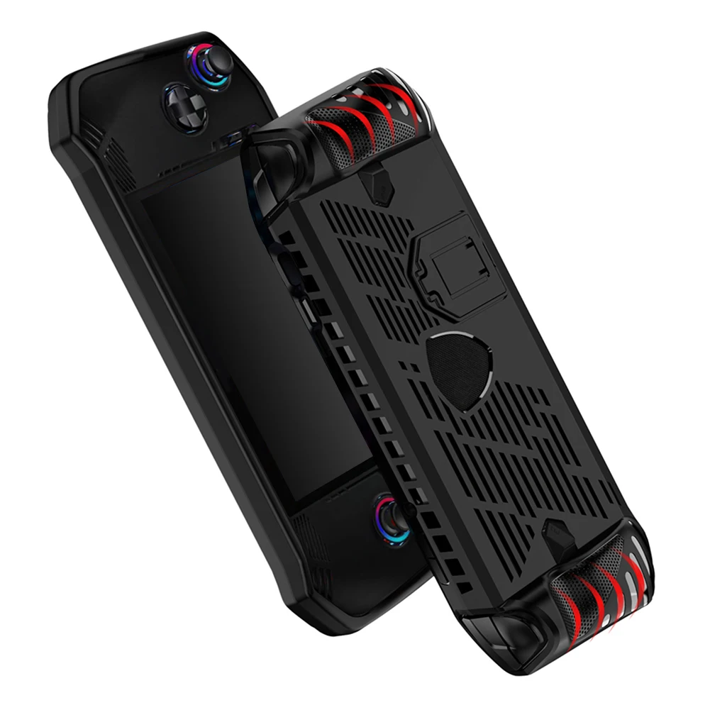 For MSI Claw A1M Handheld Console Case Soft TPU Protective Shell Shockproof Back Cover with Kickstand Game Accessories