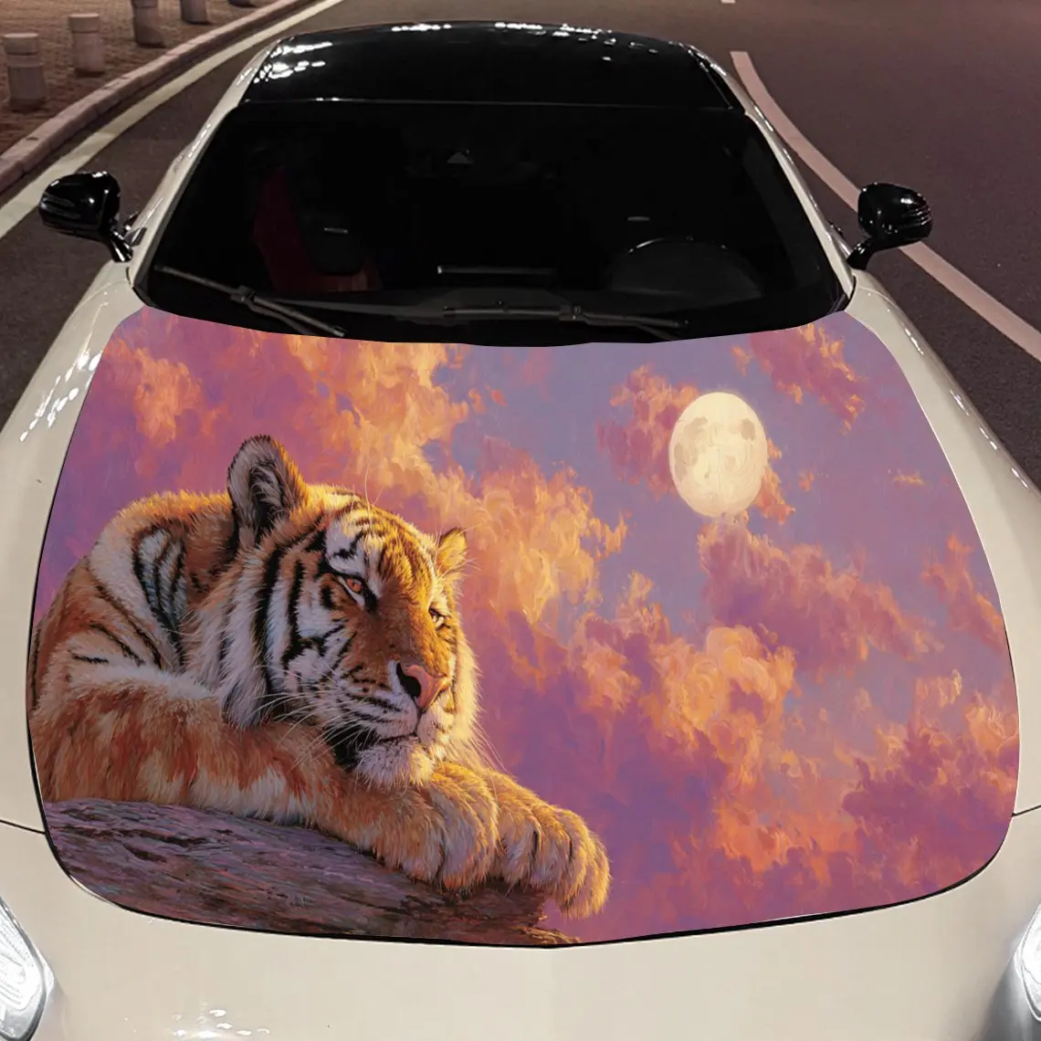 

Очаровательные наклейки на капот автомобиля Moonlit Tiger — самоклеящаяся, водонепроницаемая и прочная виниловая пленка, украшение и защита вашего автомобиля — T