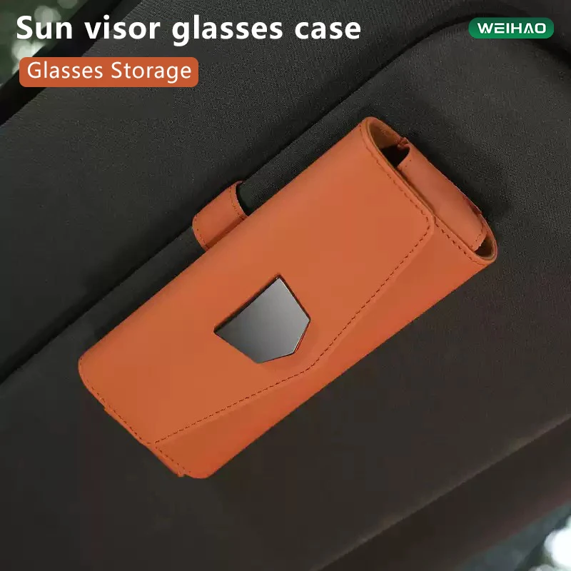 

Car Sun Visor Glasses Holder Nappa leather Sunglasses Case Clip Organizer Auto Eyeglasses Storage Box Garage Hand Tools