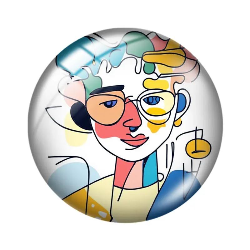 الصبي خط الفن 12/18/20/25 مللي متر الزجاج كابوشون قلادة سوار قلادة خواتم للمجوهرات التجريبي أقراط الظهر صنع النتائج #2