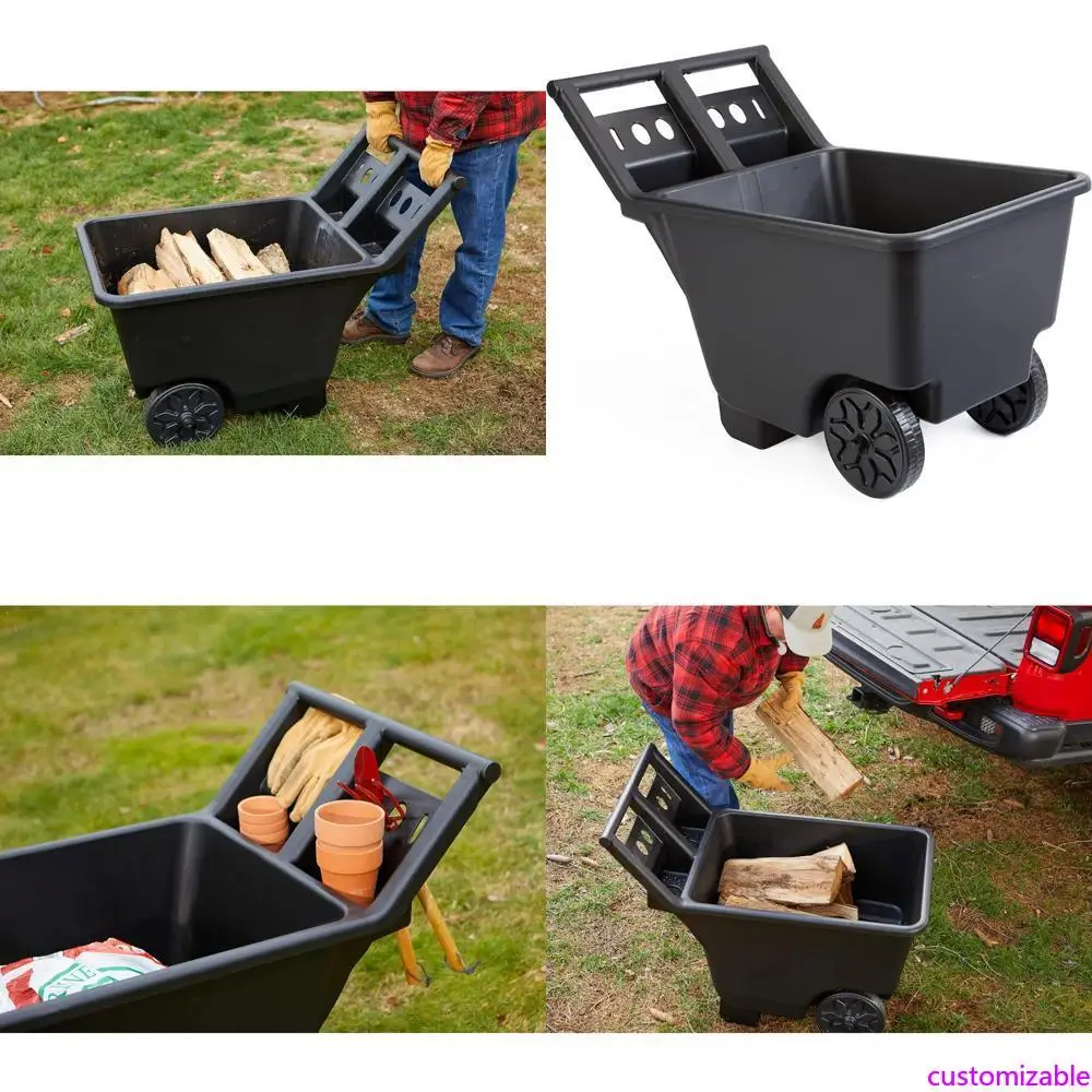 

Прочная тележка Tuff Yard с большими колесами и емкостью 4,5 кубических футов, вмещает 200 фунтов, черная