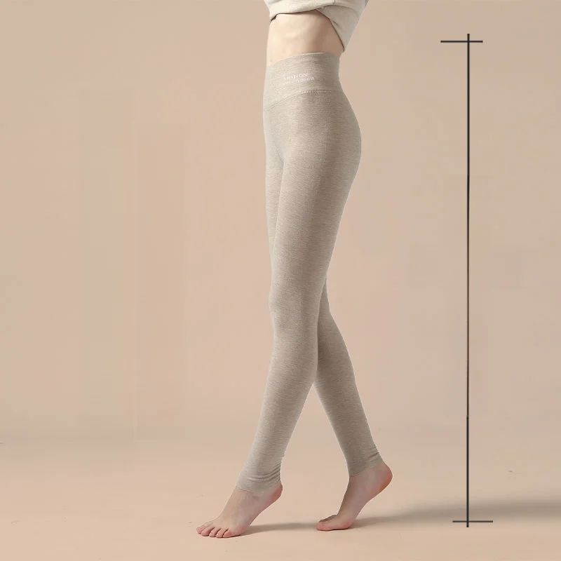 Verlengde dames thermische onderbroek met hoge taille, warme voering, basislaag van katoen en polyester