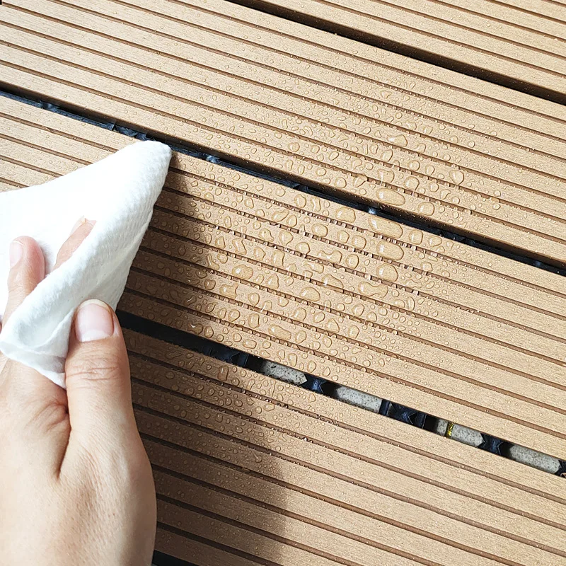 Waterproof DIY wood-plastic composite wood-plastic floor interlocking outdoor indoor pavement brick 300 * 300mm wholesale