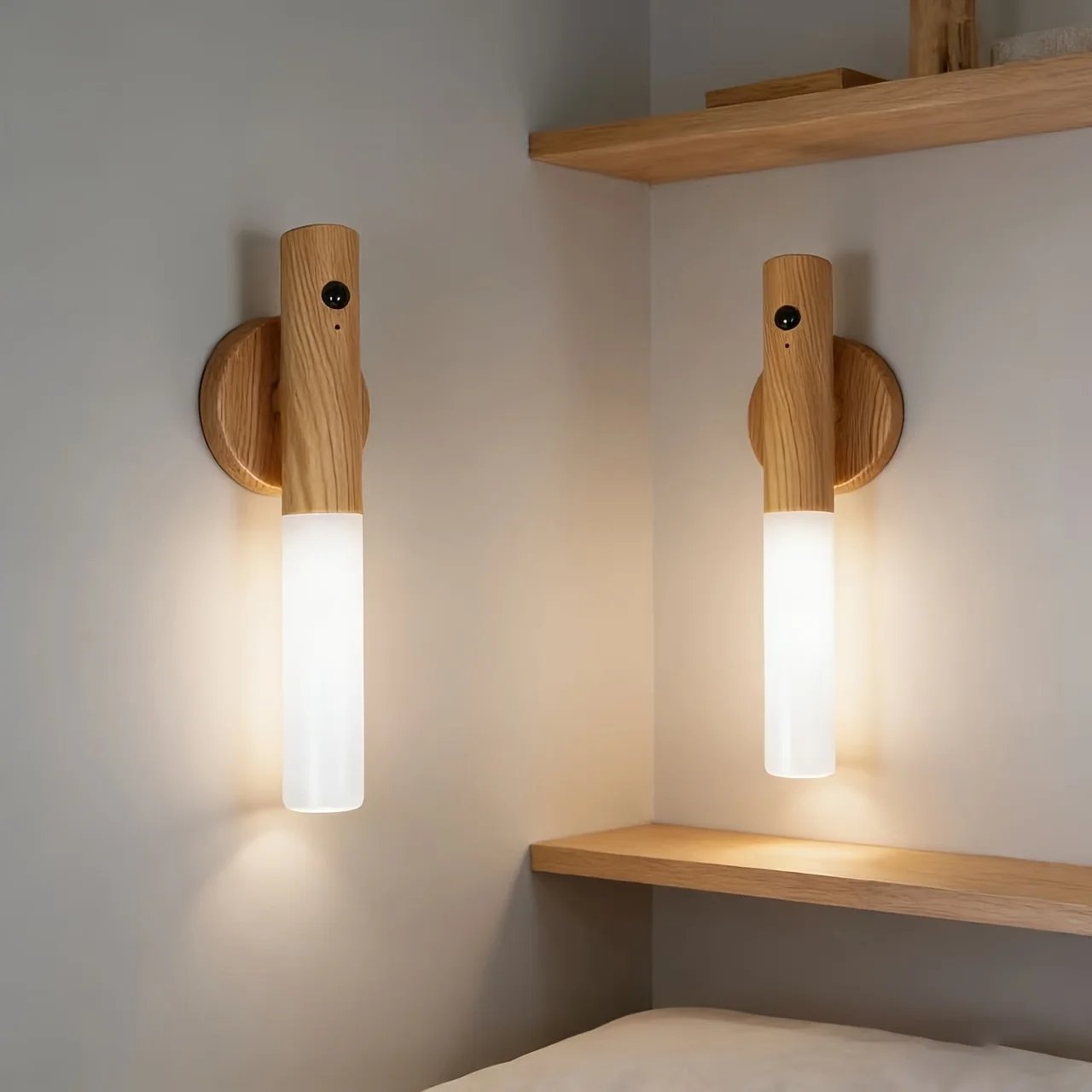 

Интеллектуальный деревянный магнитный светильник с LED-подсветкой, зарядкой и датчиком движения для лестниц, коридоров и спален, создающий атмосферу