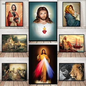 HD Canvas Poster Print para decoração de casa, escandinavo, minimalista arte da parede, católica, cristã, Santo Jesus, sala, quarto 8 principais vendas poster católico - №3
