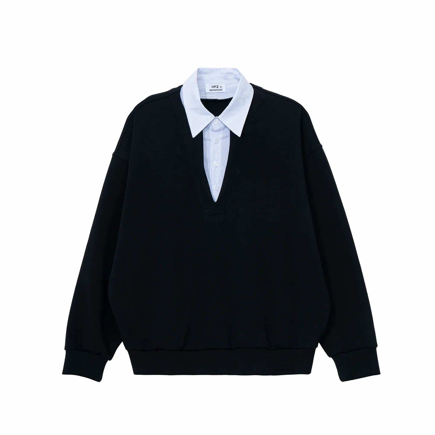 Men's sweatshirt - American style, two-piece imitation, stitched together, loose and casual, color-matched design-UC00043