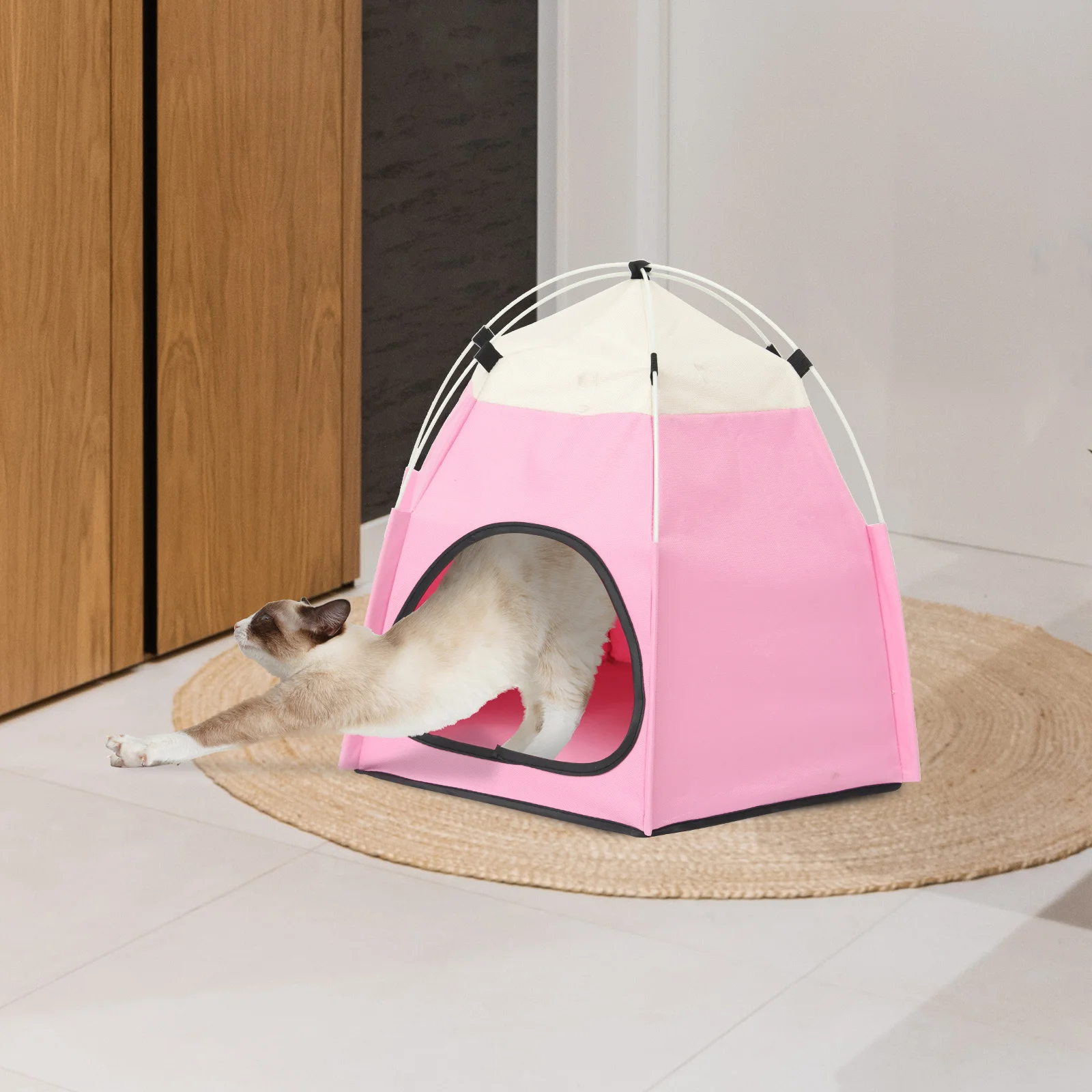 خيمة مريحة للحيوانات الأليفة منزل قابلة للطي للاستخدام الداخلي والخارجي مأوى للنوم للقطط والكلاب الصغيرة عش خيمة اللعب مقاومة للاهتراء لجميع المواسم