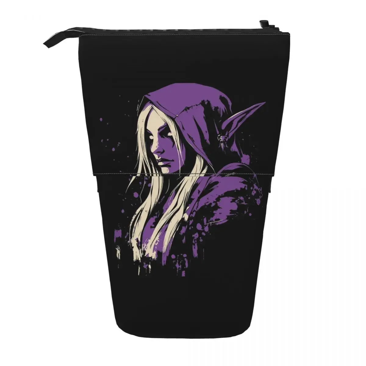 Sylvanas Windrunner World Of Warcraft Reversible Pencil Case for Boy Girl School Pen Box Pencil Bag Stationery Supplies