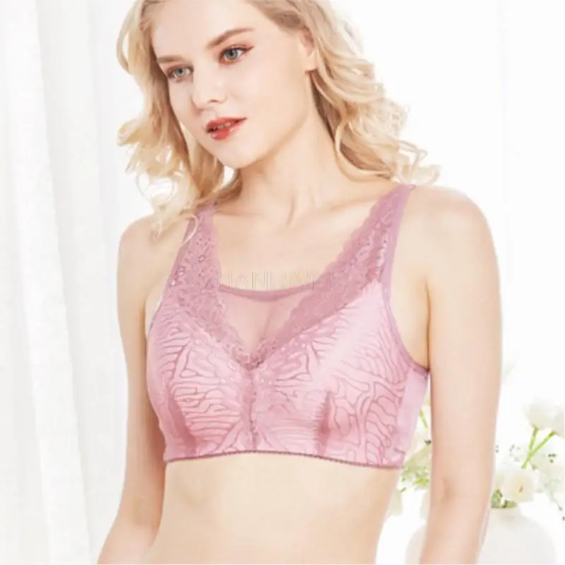 Wide-strap silicone fake breasts, breast implants bra, full-cut underarm underwear after surgery dedicated breast implant bra