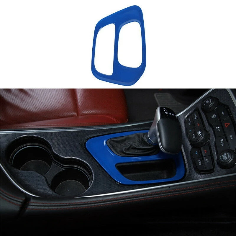 Shift Panel Shift Knob Headlight Switch Button Cover for Dodge Challenger 2015-2020 Blue B