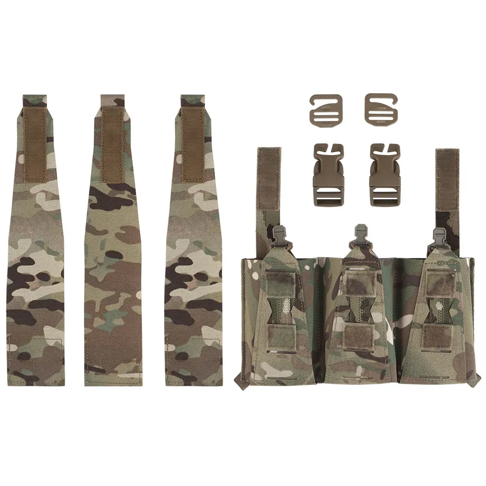 Tactical Triple Magazine Pouch 2.5cm/G Hook Buckle for 5.56/M4/AR15/AK Airsoft LBT 6094 K19 KZ Vest Plate Carrier Front Panel