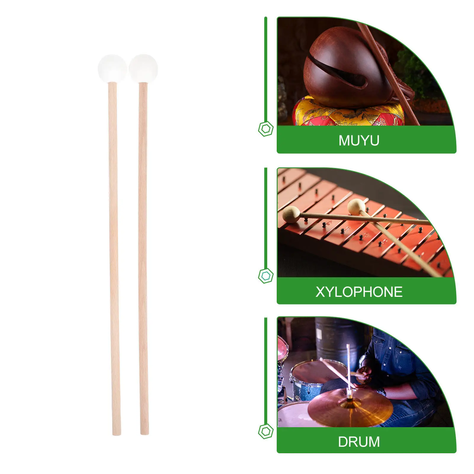 1Pair Xylophone Mallets Premium Non Slip Marimba Sticks Hammer for Beginners Professionals Percussion Instrument Accessories
