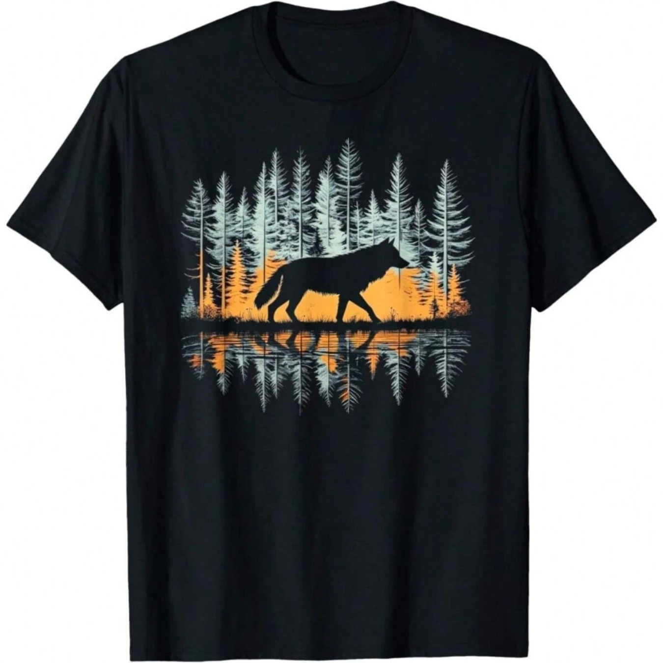 

Wolf Forest Nature Wildlife T-Shirt 100% Cotton O-Neck Short Sleeve Summer Casual Mens T-shirt Streetwear