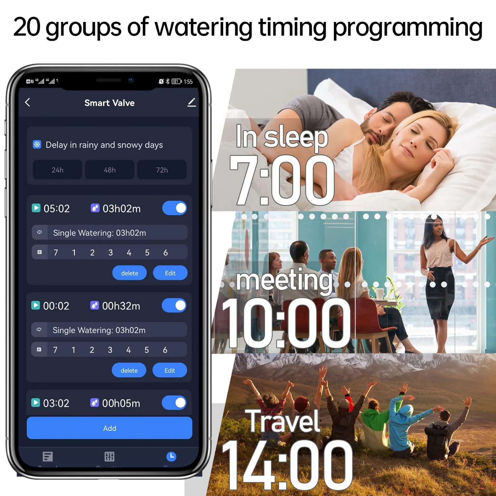 ZIGBEE WIFI Garden Watering Timer Smart Sprinkler Drip Irrigation System Built-in Water Flow Recorder Water Controller TUYA