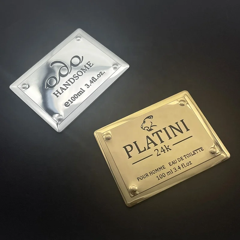 10 0.Zhang.Custom.Hot sales custom waterproof perfume labels design 3d metal foil logo nameplate bottles labels