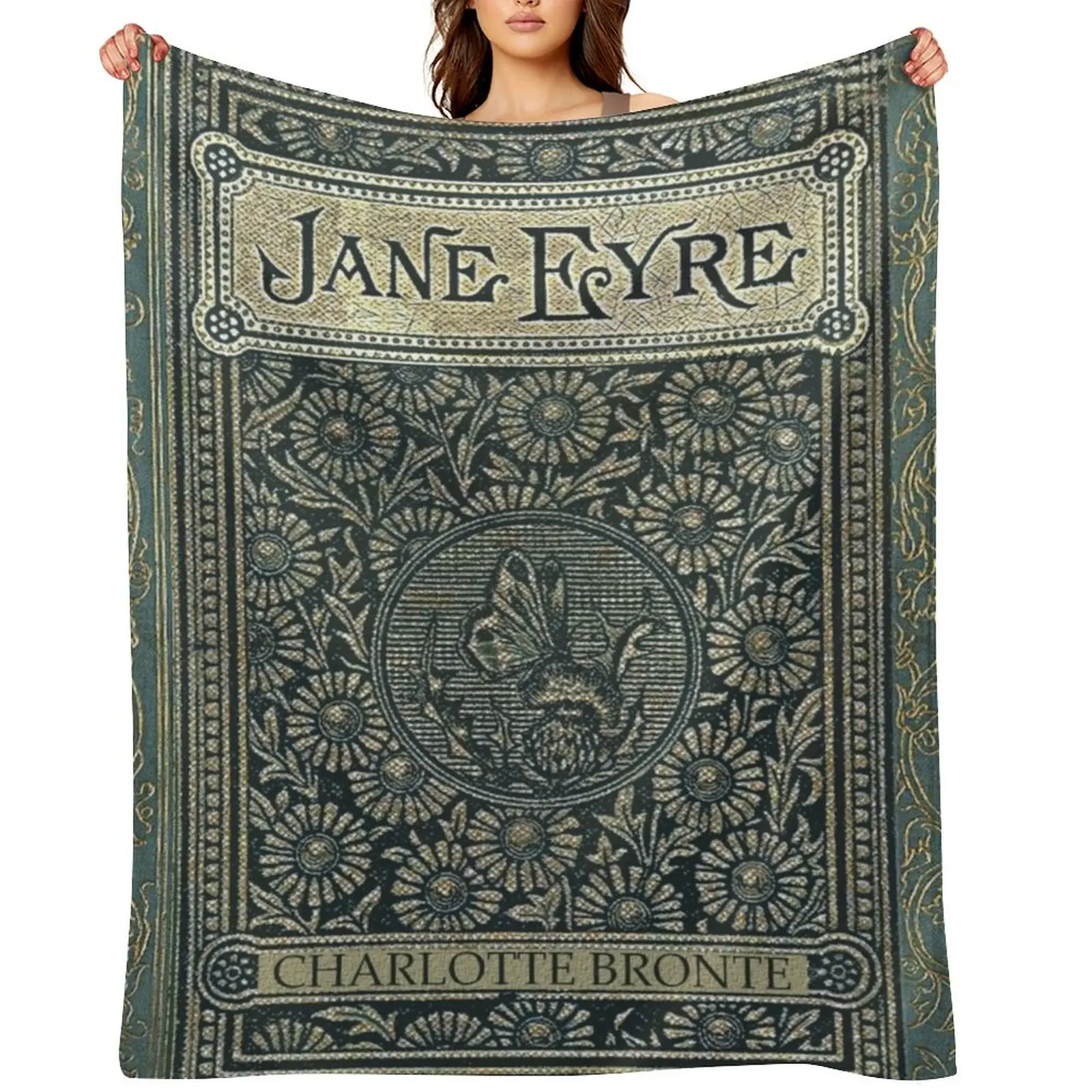 

Jane Eyre Old Book Cover Design Throw Blanket Flannel Moving Designers Thins Blankets