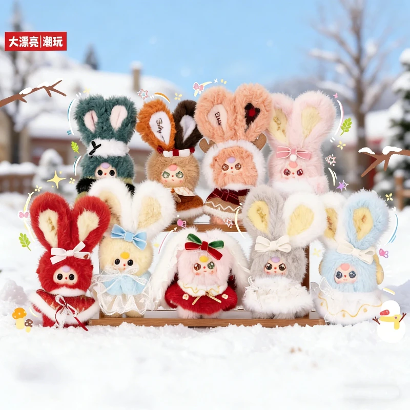 

Baby Three Зимняя серия Виниловая плюшевая слепая коробка Милый кулон Кролик Кукла Брелок Сумка Очаровательная модная игрушка Декор для спальни Подарок-сюрприз