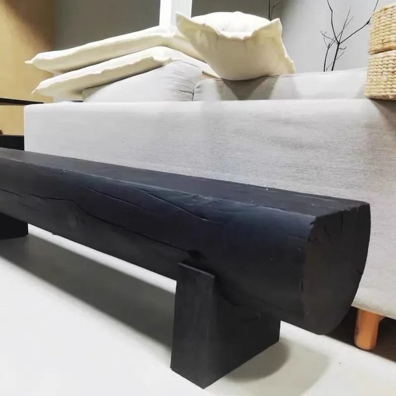 Nordic personality pure solid wood round bench creative hotel yoga studio rest bench entrance shoe changing stool solid