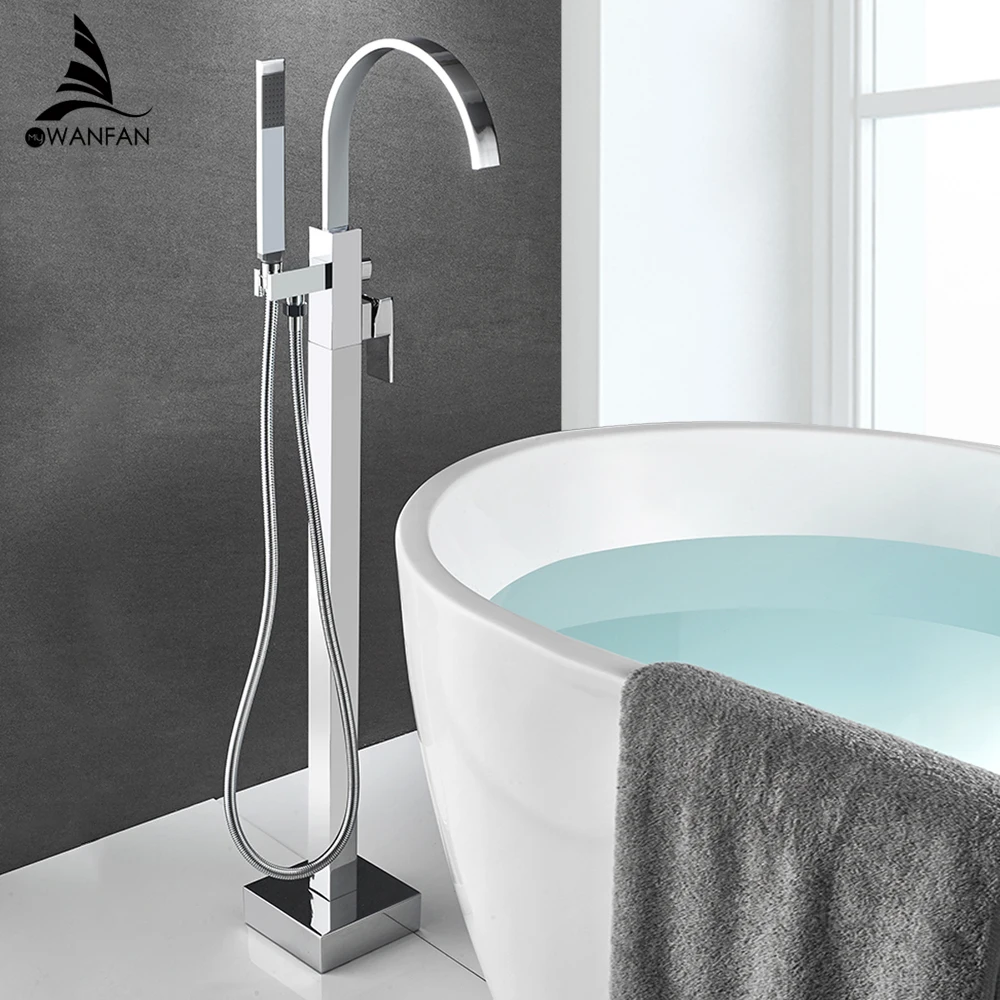 4015-L-A Bathtub Floor standing bath mixer Chrome floor standing shower ,shower head rain toilet hand shower