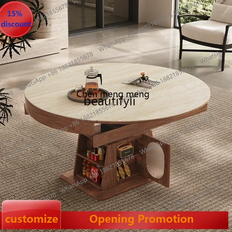 ss7486 Lifting rock slab coffee table dual-use living room small apartment living room multi-functional middle-aged style New Li