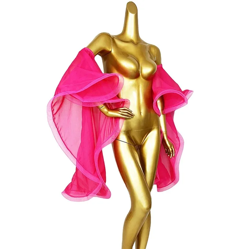 Women Chiffon Arm Shawl Bar Party Dance Arm Band Arm Sleeves Indian Dancing Armbands Belly Dance Stage Performance Costume